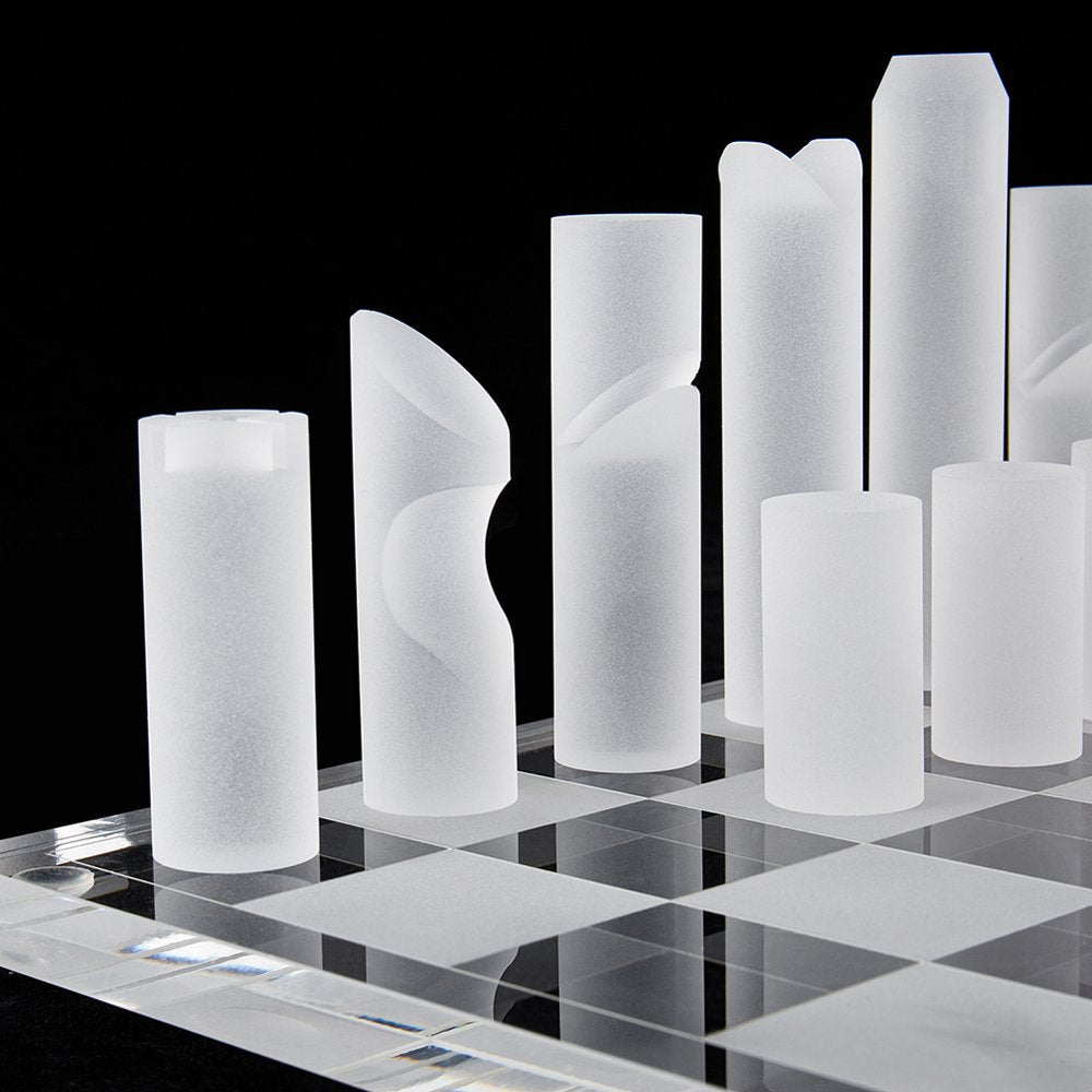 3D Luxury Laser-Cut Chess Set - Luxe Acrylic Smoke & Frost