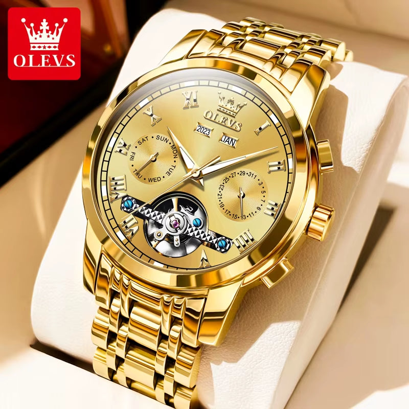 Automatic Movement Luxury Wristwatch | Waterproof Stainless-Steel