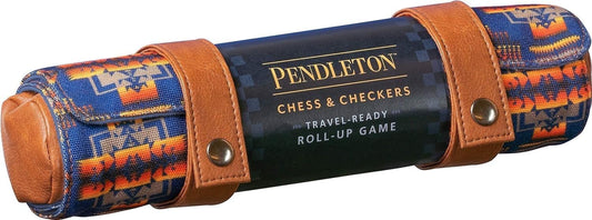 Pendleton Portable "Chess & Checkers" Set (Travel-Ready Roll-Up Game) 