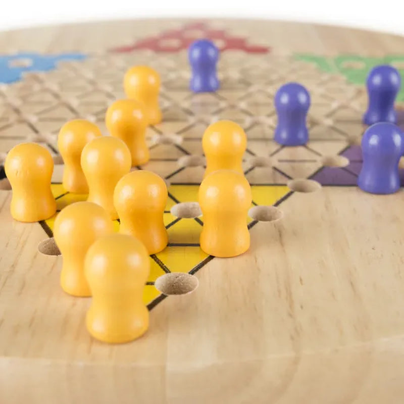 Chinese Checkers Game Night Classic With Wooden Board & Pegs