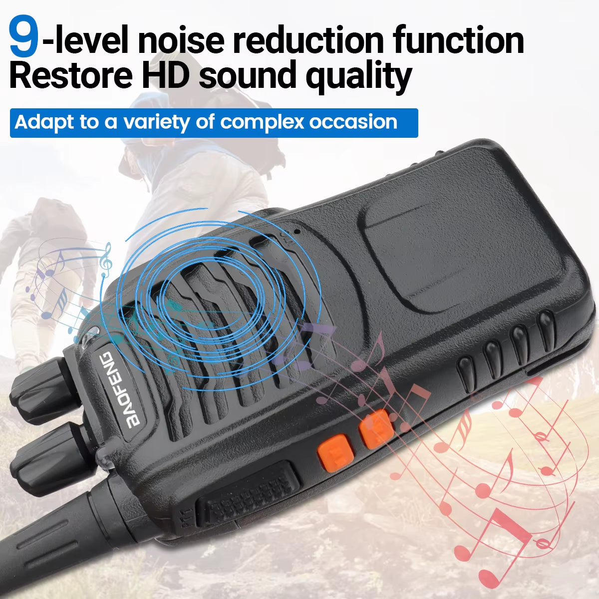 Pro Two-Way Radio Walkie Talkie: Long Range BF-888S Wireless Hunting