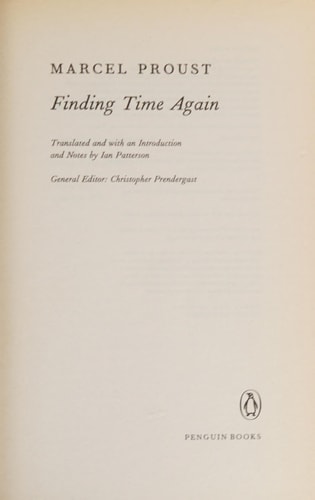 Modern Classics: In Search of Lost Time Volume 1 - Way By Swanns | Marcel Proust & Christopher Prendergast