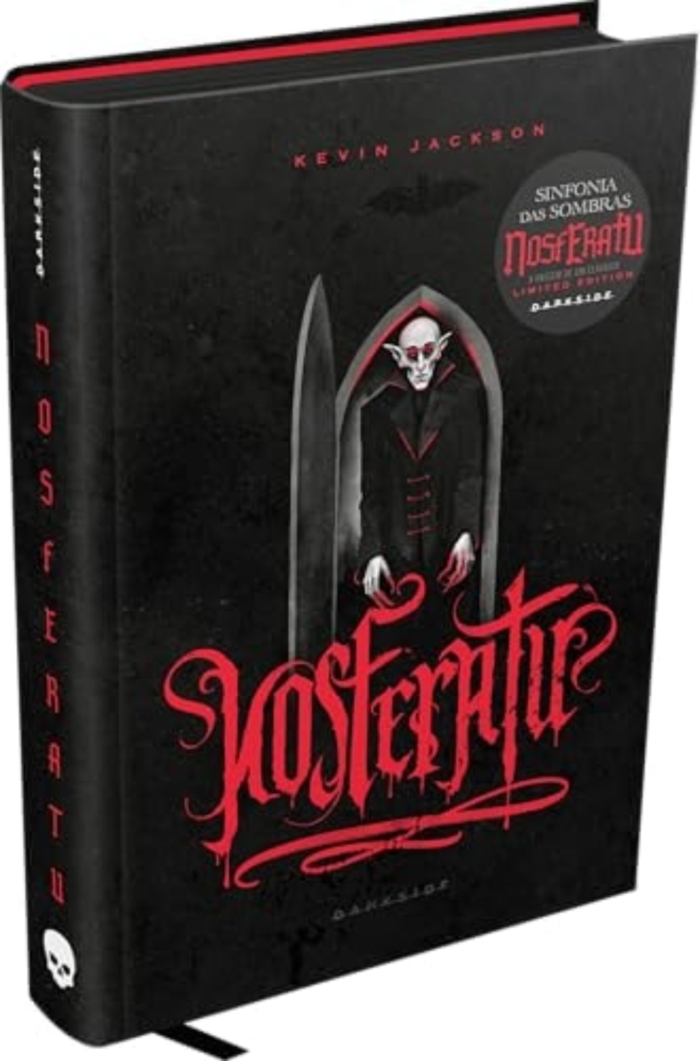 Book titled 'Nosferatu' with a dark cover featuring a hooded figure and red text.