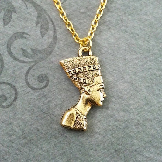 Queen Nefertiti Piece and Chain (17.716") gold/silver colored Alloy