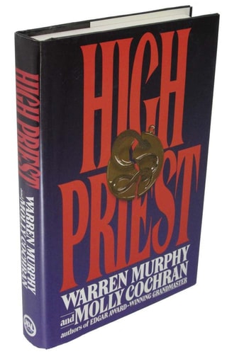 Book titled 'High Priest' by Warren Murphy and Molly Cochran with a red and gold design on the cover.