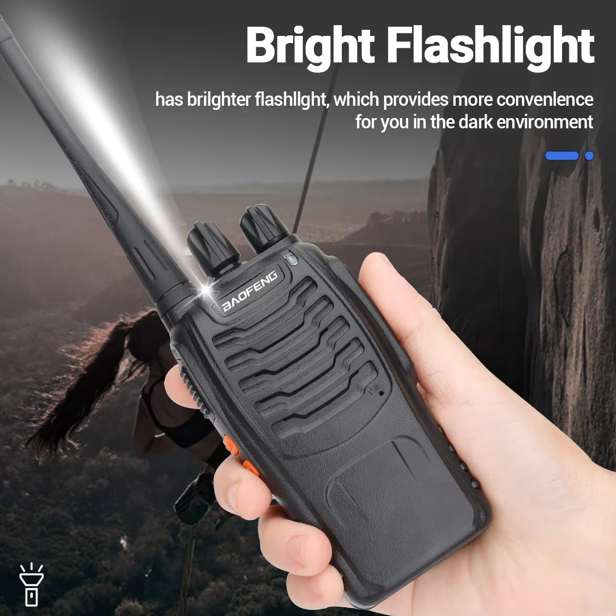 Pro Two-Way Radio Walkie Talkie: Long Range BF-888S Wireless Hunting