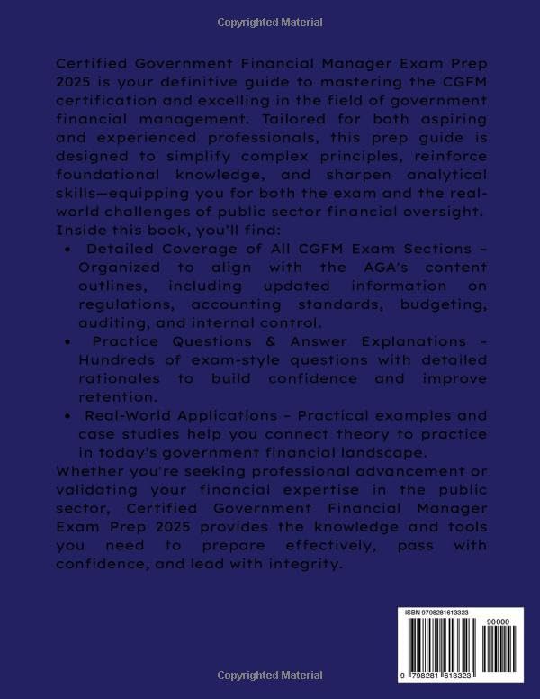 Certified Government Financial Manager Exam Prep 2025 by Swissprep Publications