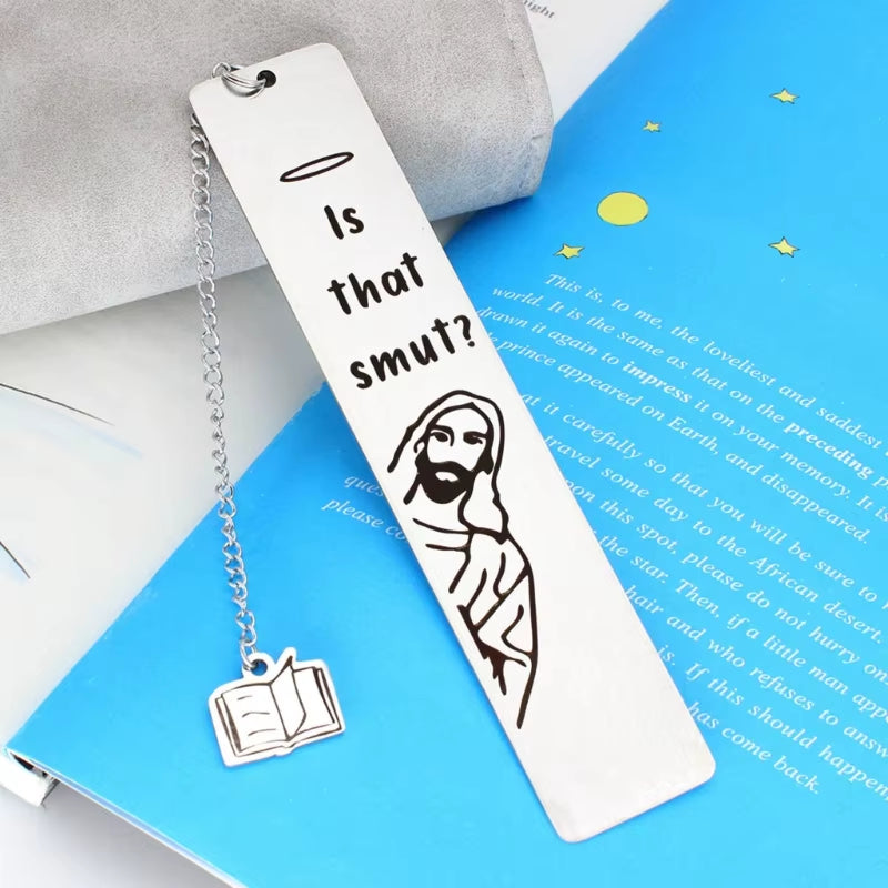 Peaking Jesus Funny Bookmark - Stainless Steel Gift for Readers