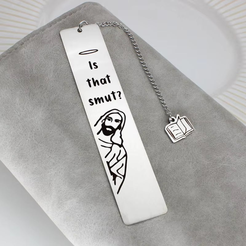 Peaking Jesus Funny Bookmark - Stainless Steel Gift for Readers