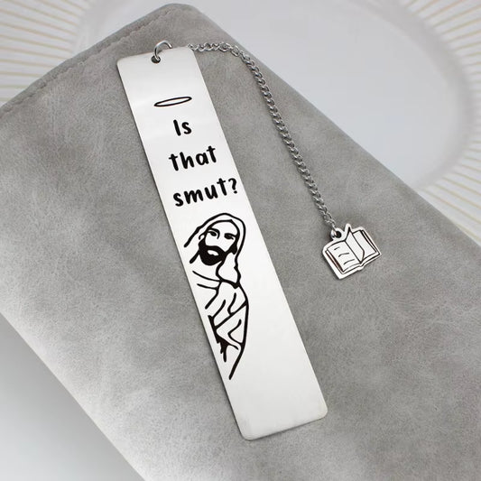 Peaking Jesus Funny Bookmark - Stainless Steel Gift for Readers