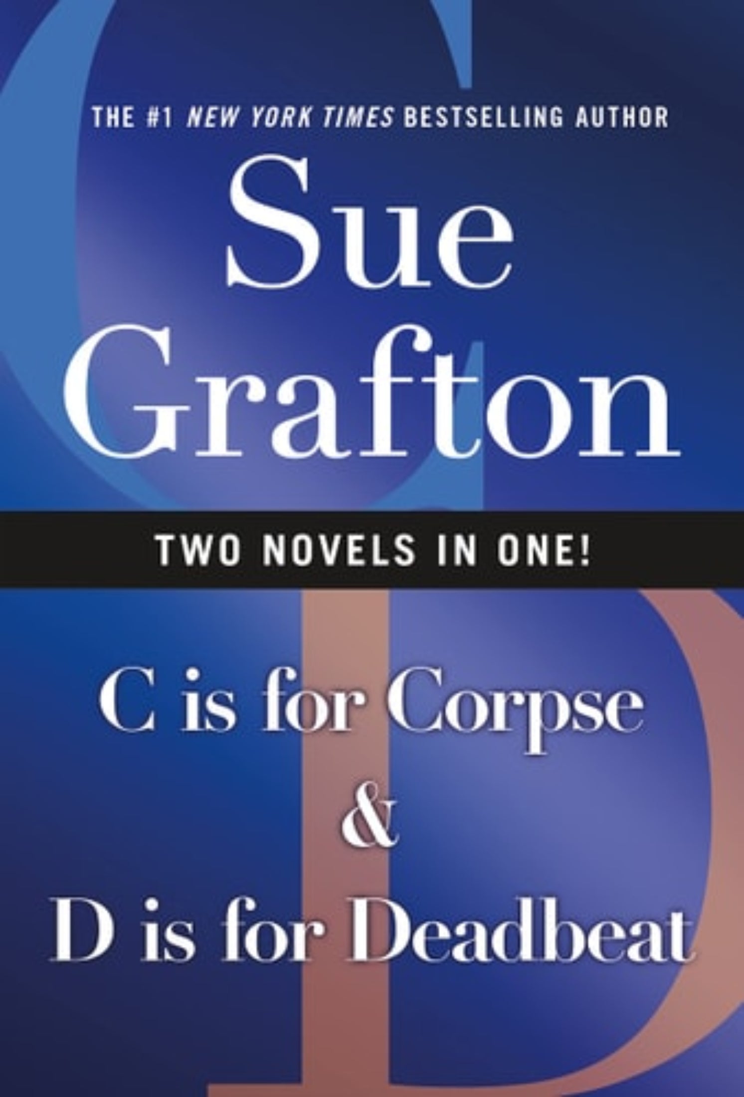 Book cover of 'C is for Corpse & D is for Deadbeat' by Sue Grafton with a blue and brown design.