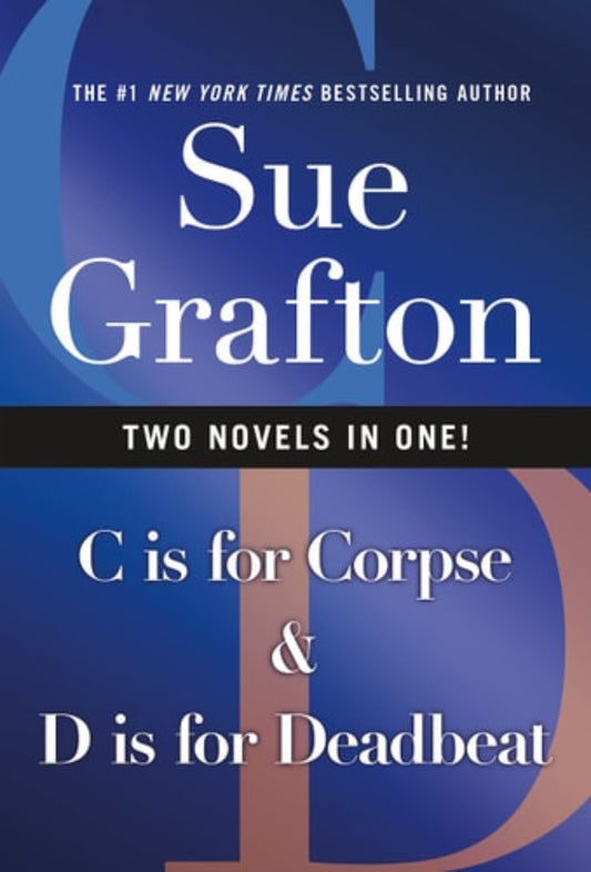 Book cover of 'C is for Corpse & D is for Deadbeat' by Sue Grafton with a blue and brown design.