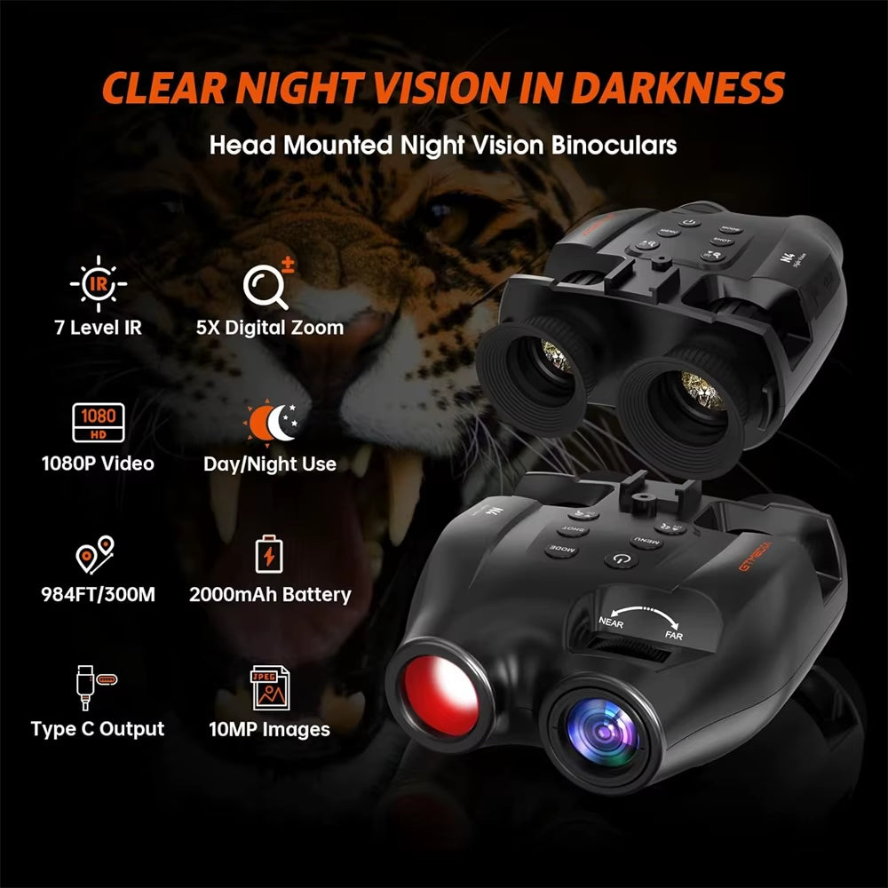 Night Vision Sight Binoculars N4 HD Video 320+ yd Pitch Black Range