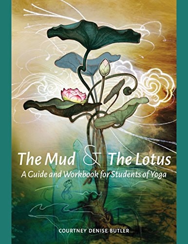Book cover of 'The Mud & The Lotus' with a lotus flower design on a green and brown background.
