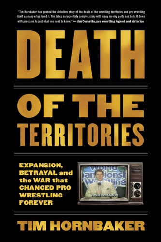 Book cover of 'Death of the Territories' by Tim Hornbaker with a vintage television screen.