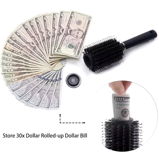 Hidden Hairbrush Diversion Stash-Spot: Decoy Compartment for Valuables