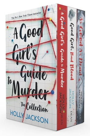 A boxed set of books by Holly Jackson, featuring the title 'A Good Girl's Guide to Murder' and other related works.