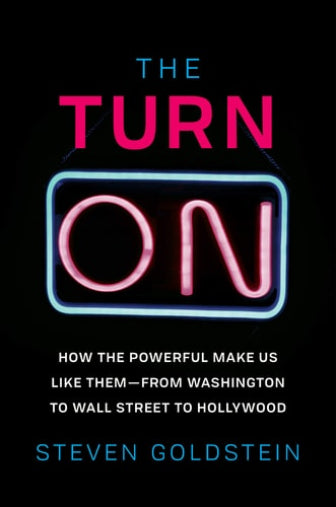 Book cover of 'The Turn On' by Steven Goldstein, with a neon sign design on a black background