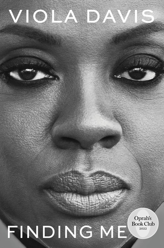 Book cover of 'Finding Me' by Viola Davis featuring a close-up of the author's face.