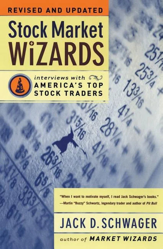 Cover of the book 'Stock Market Wizards' by Jack D. Schwager featuring a background of stock market data and charts.