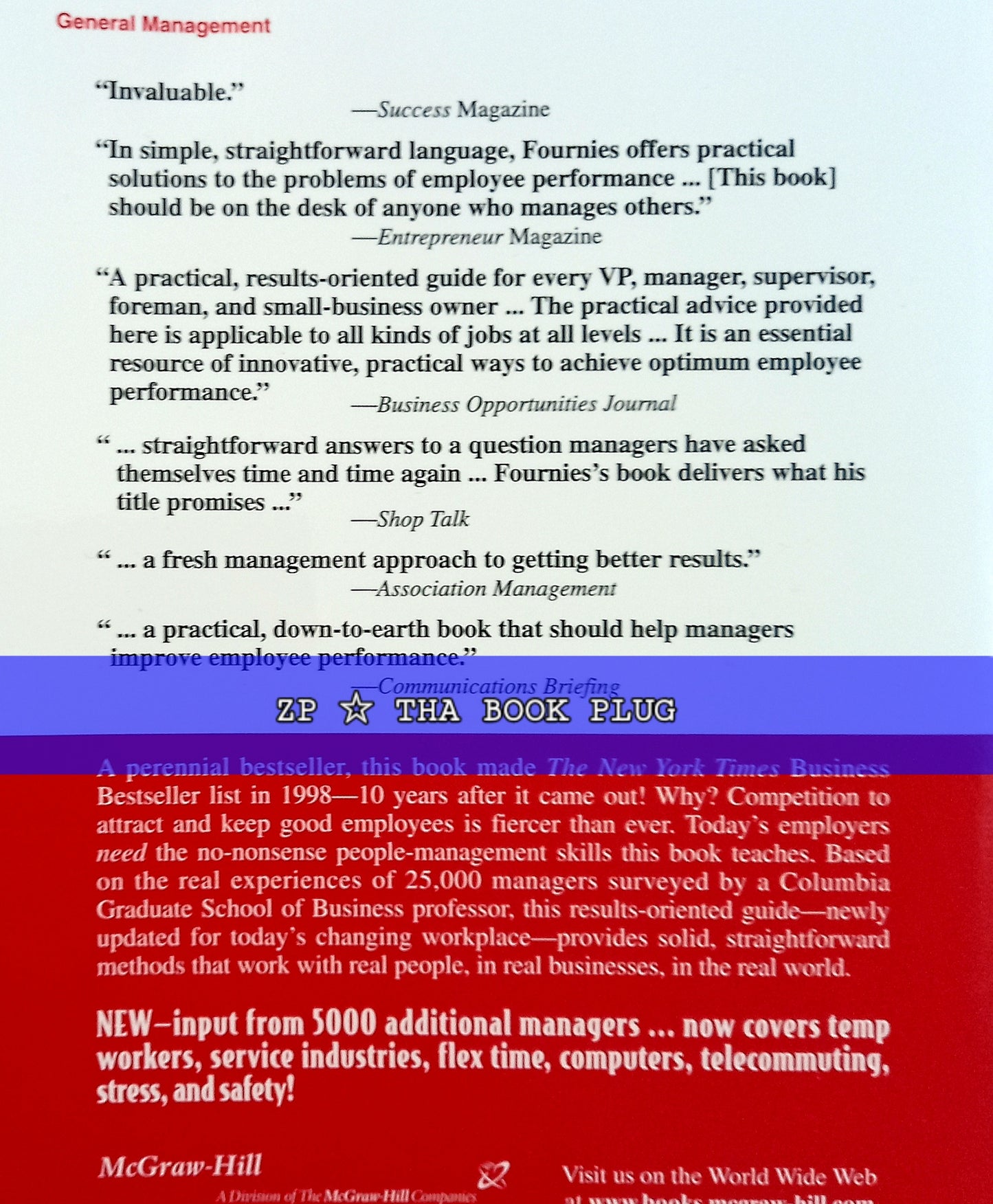 Why Employees Don't Do What They're Supposed To and What You Can Do About It by Ferdinand F. Fournies