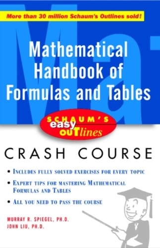 Book cover of 'Mathematical Handbook of Formulas and Tables' by Schaum's Easy Outlines with a blue and white design.