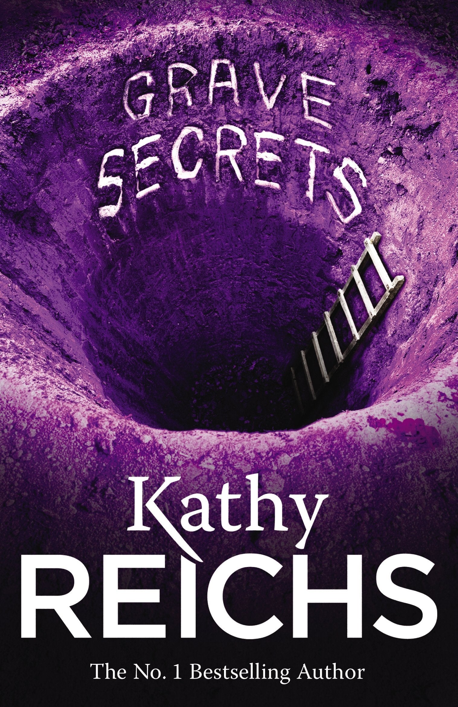 Book cover of 'Grave Secrets' by Kathy Reichs featuring a purple and black design.