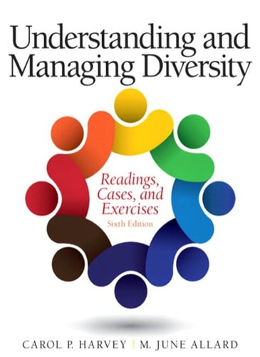 Book cover of 'Understanding and Managing Diversity' with colorful figures on a white background