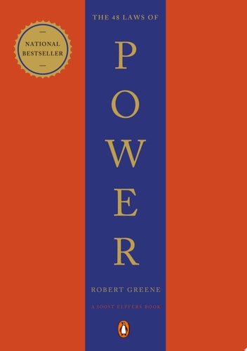 Book cover of The 48 Laws of Power by Robert Greene with a red and blue design.