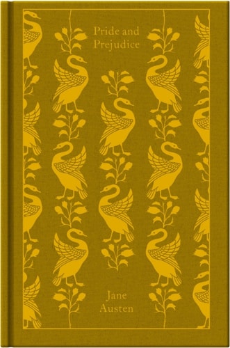 Clothbound hardcover edition of 'Pride and Prejudice' by Jane Austen with decorative bird illustrations on the cover.