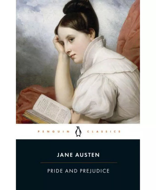 Book cover over Pride and Prejudice by Jane Austen