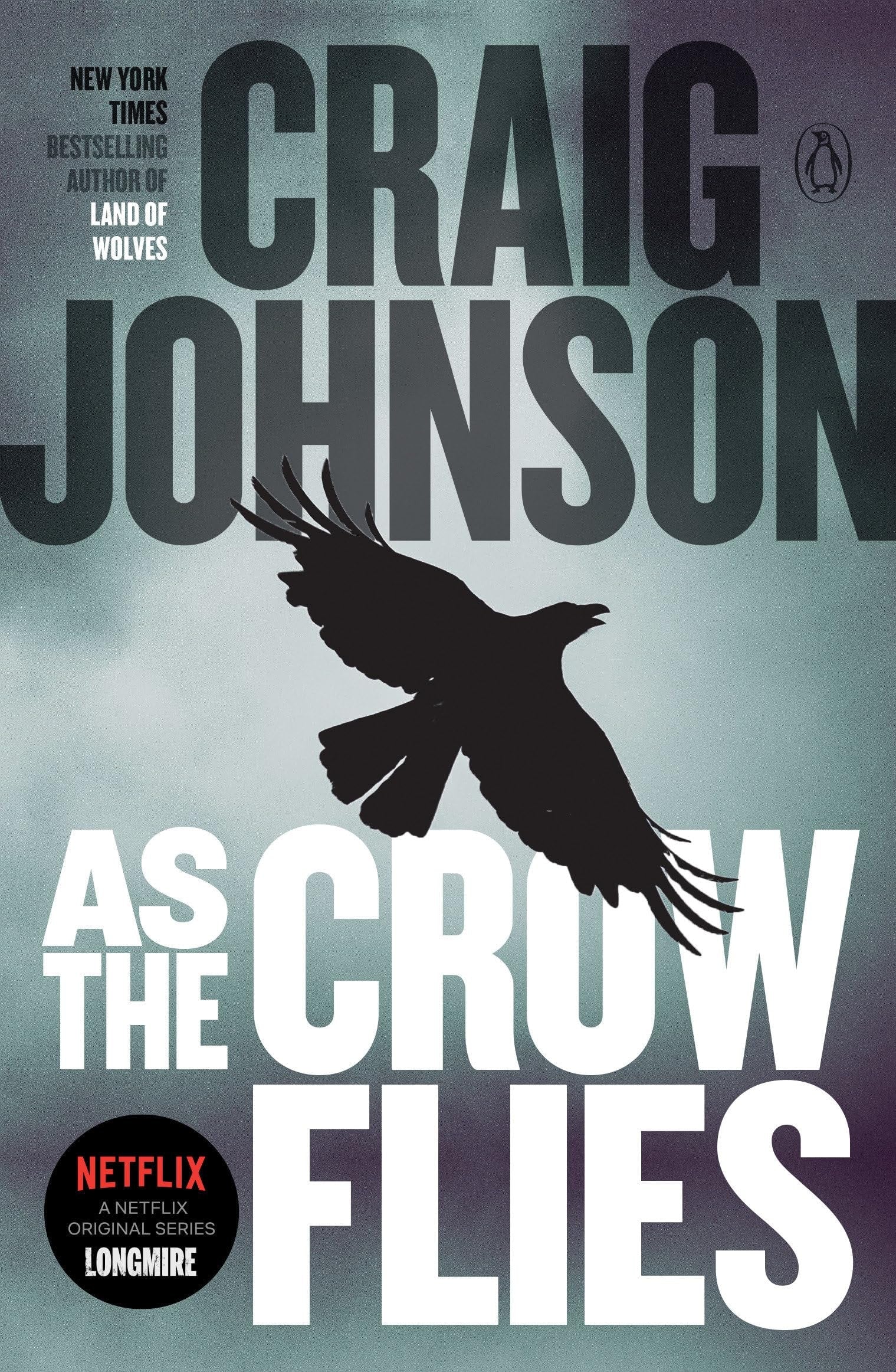 Book cover of 'As the Crow Flies' by Craig Johnson with a silhouette of a crow.