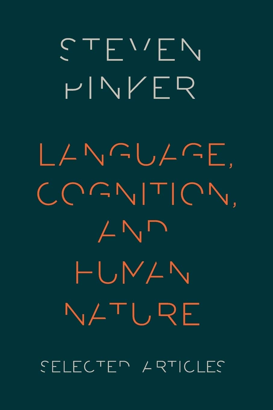 Book cover of 'Language, Cognition, and Human Nature' by Steven Pinker on a dark green background.