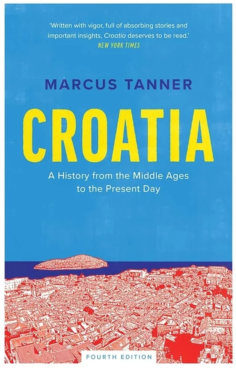 A book cover of 'Croatia: A History from the Middle Ages to Present' by Marcus Tanner, featuring a map and a blue background.