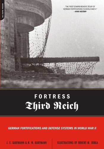 Book cover of 'Fortress: Third Reich' with a black and white image of a fortification.