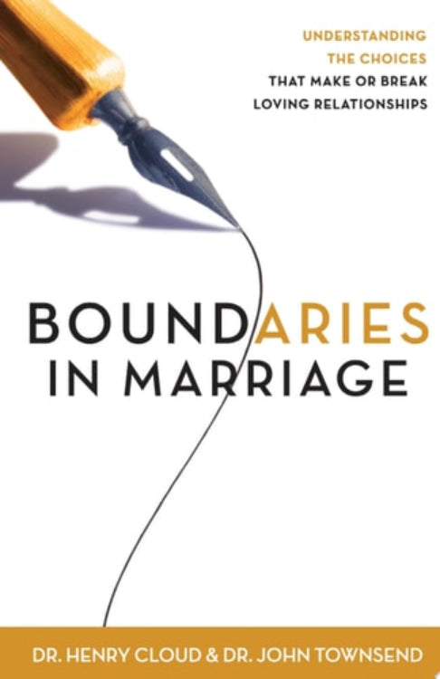 Book cover of 'Boundaries in Marriage' with a pen on a white background