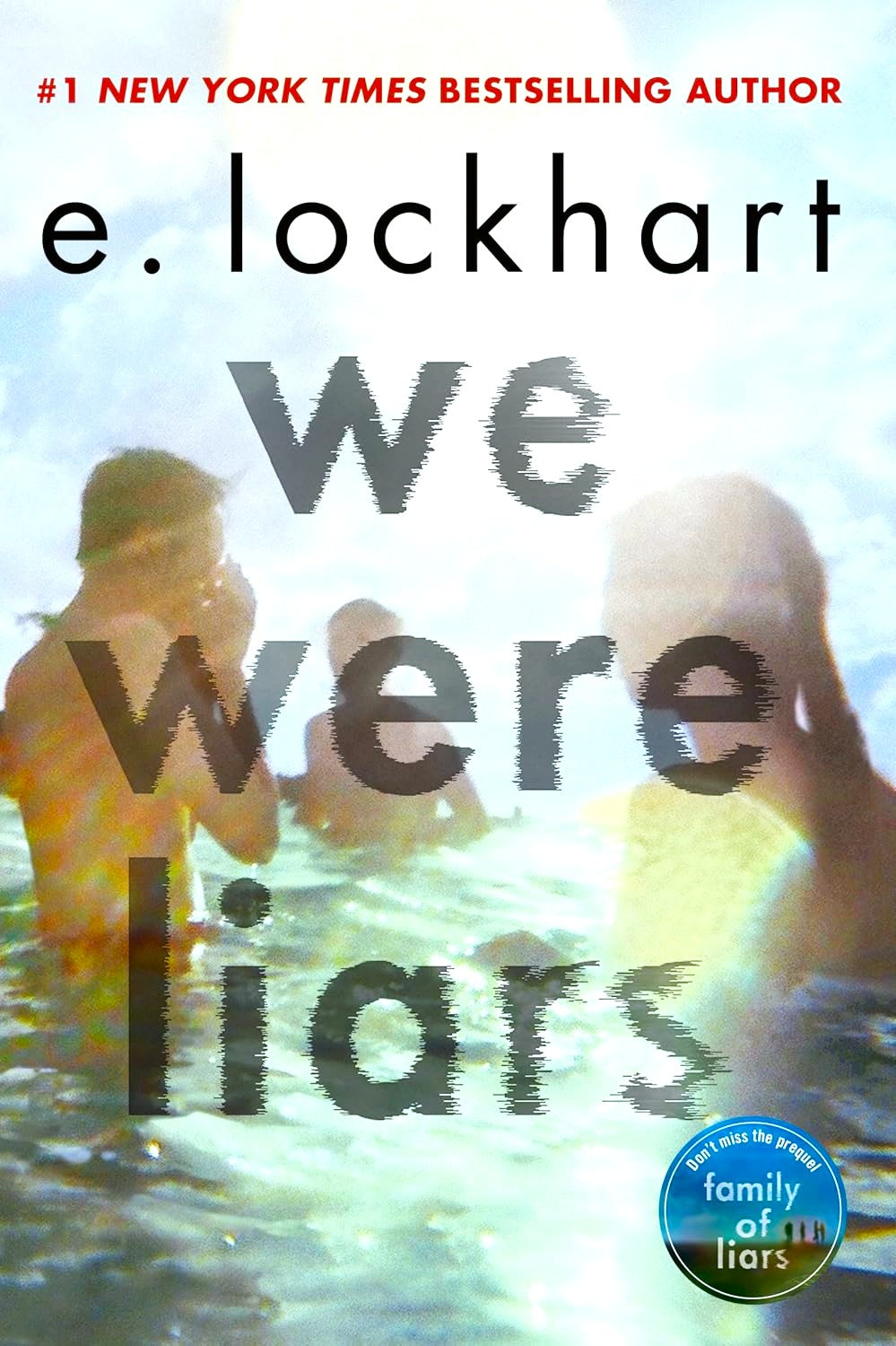 Book cover of 'We Were Liars' by e. lockhart with two people in water.
