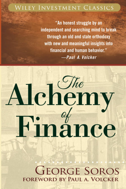The Alchemy of Finance by George Soros book cover in the Wiley Investment Classics series, featuring an image of an old alchemy lab.