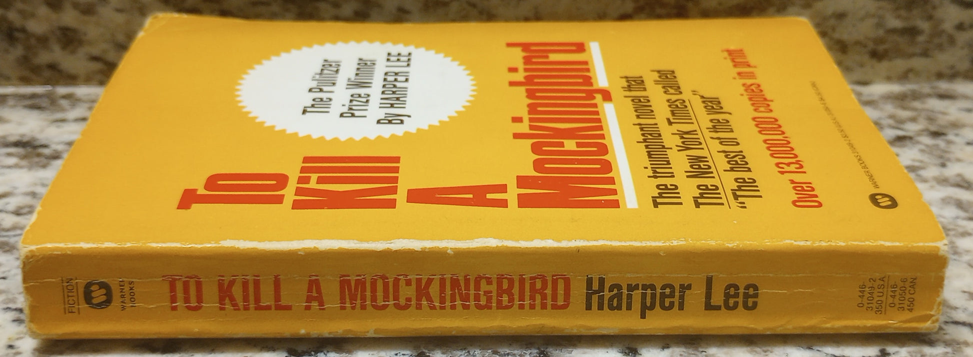 Pulitzer Prize Winner Book To Kill a Mockingbird by Harper Lee book spine