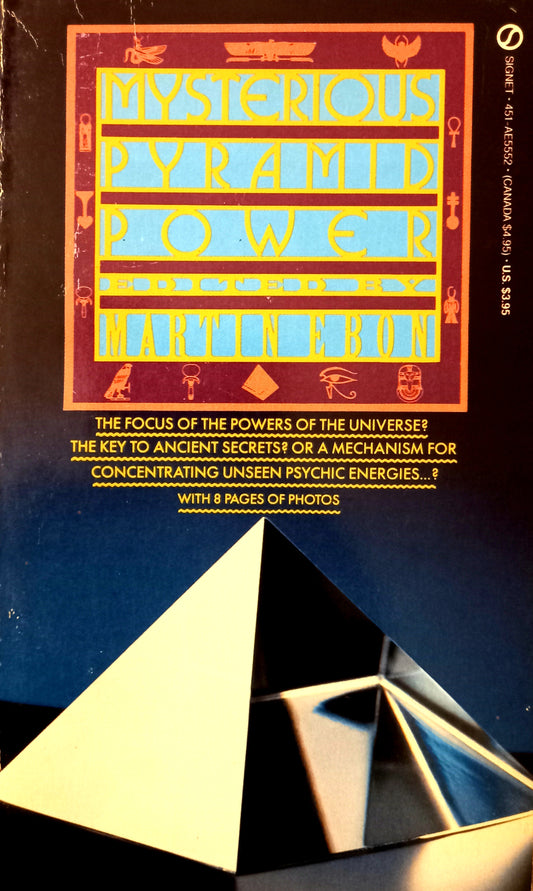Cover of the book 'Mystery Pyramid Power' by Martin Ebon featuring a pyramid and the title text.
