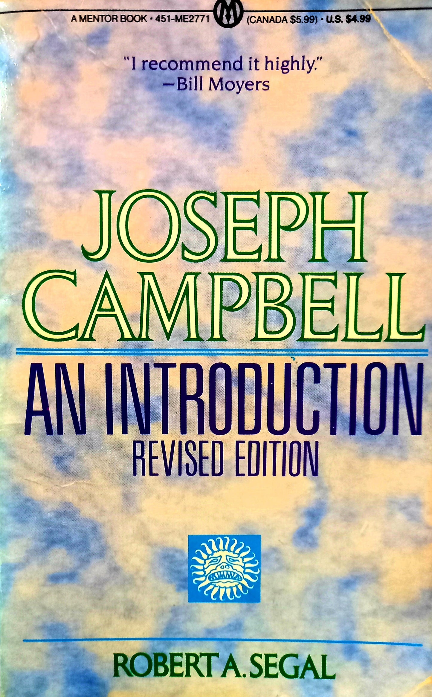 Book cover of 'Joseph Campbell: An Introduction' by Robert A. Segal, featuring a blue and yellow design with the title and author's name.