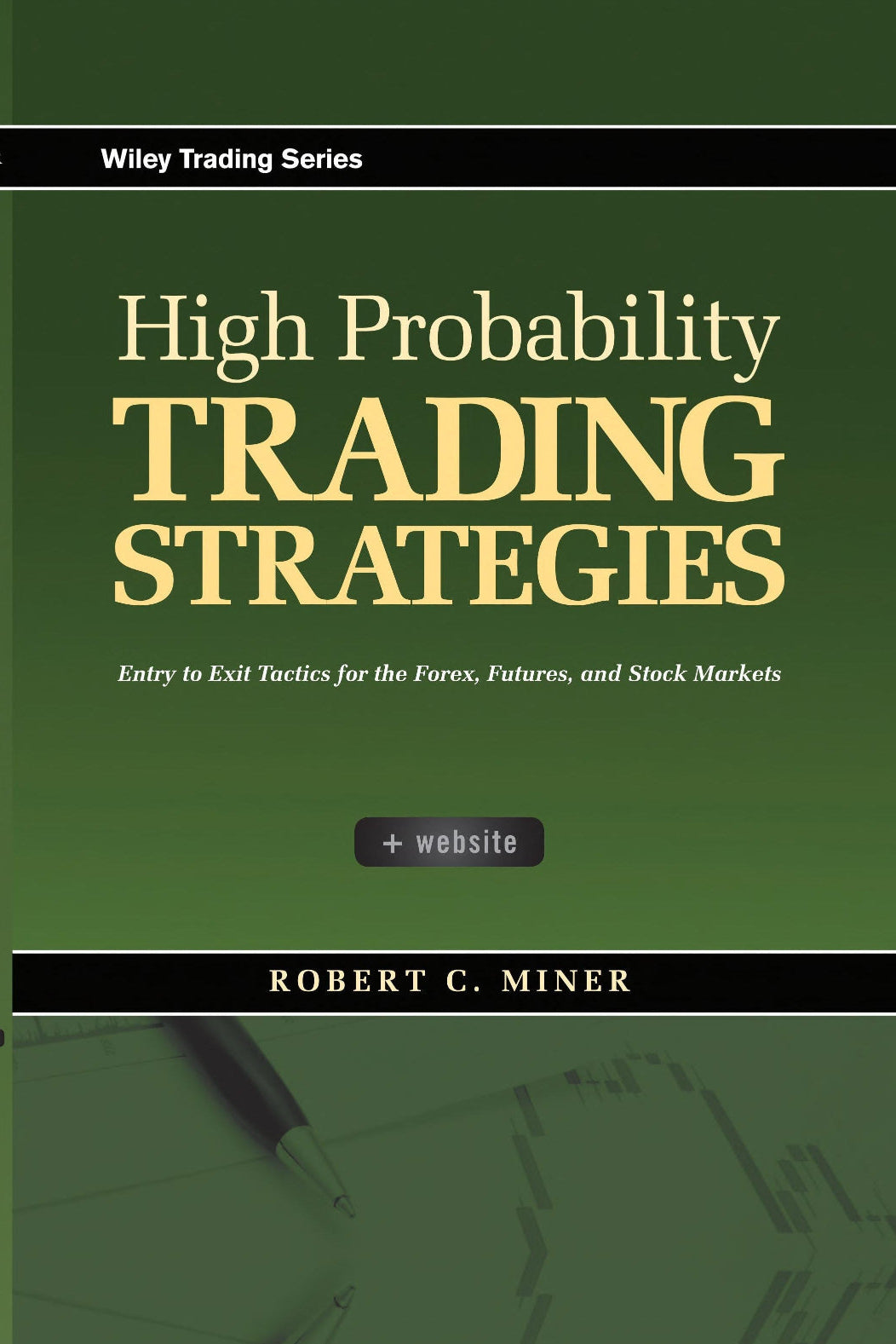 Book cover of 'High Probability Trading Strategies' by Robert C. Miner with a green background.