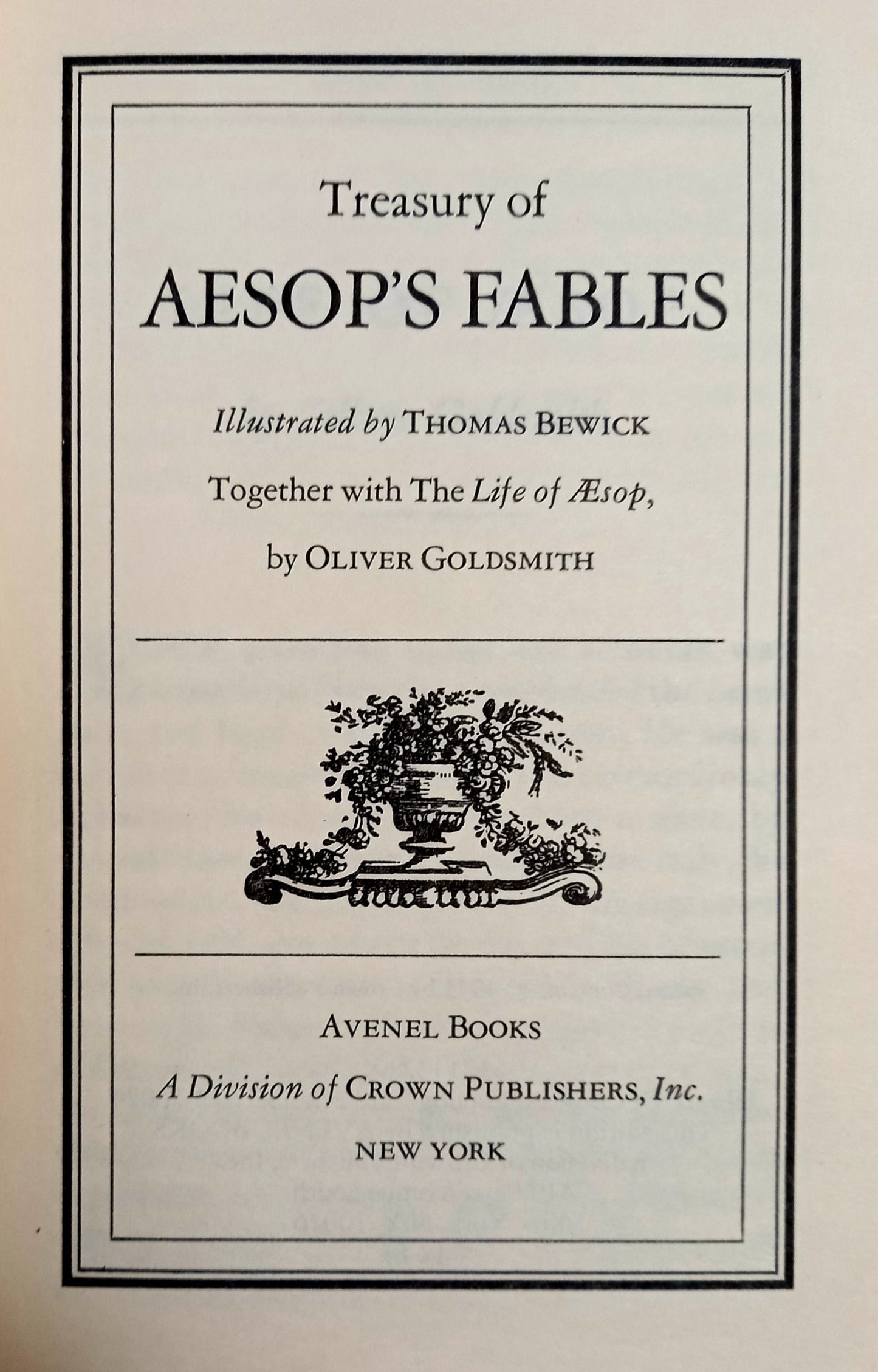 Treasury of Aesop's Fables by Oliver Goldsmith & Thomas Bewick