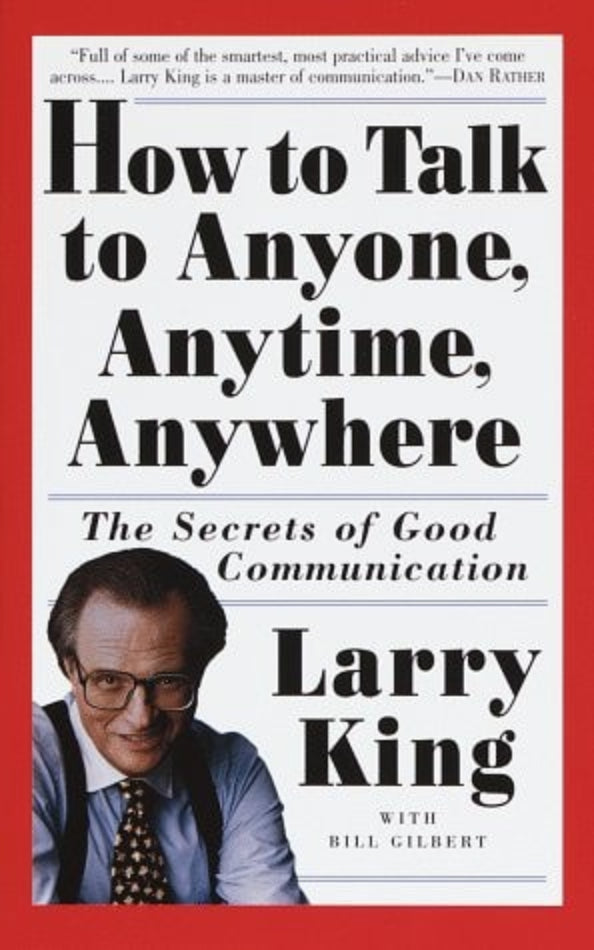Book cover of 'How to Talk to Anyone, Anytime, Anywhere' by Larry King with a red border.