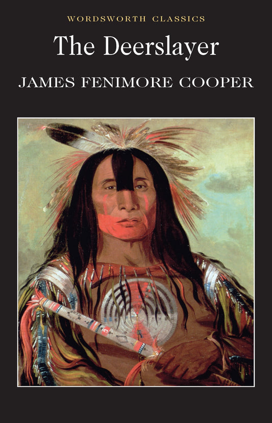 Cover of 'The Deerslayer' by James Fenimore Cooper, featuring an illustration of a Native American character.