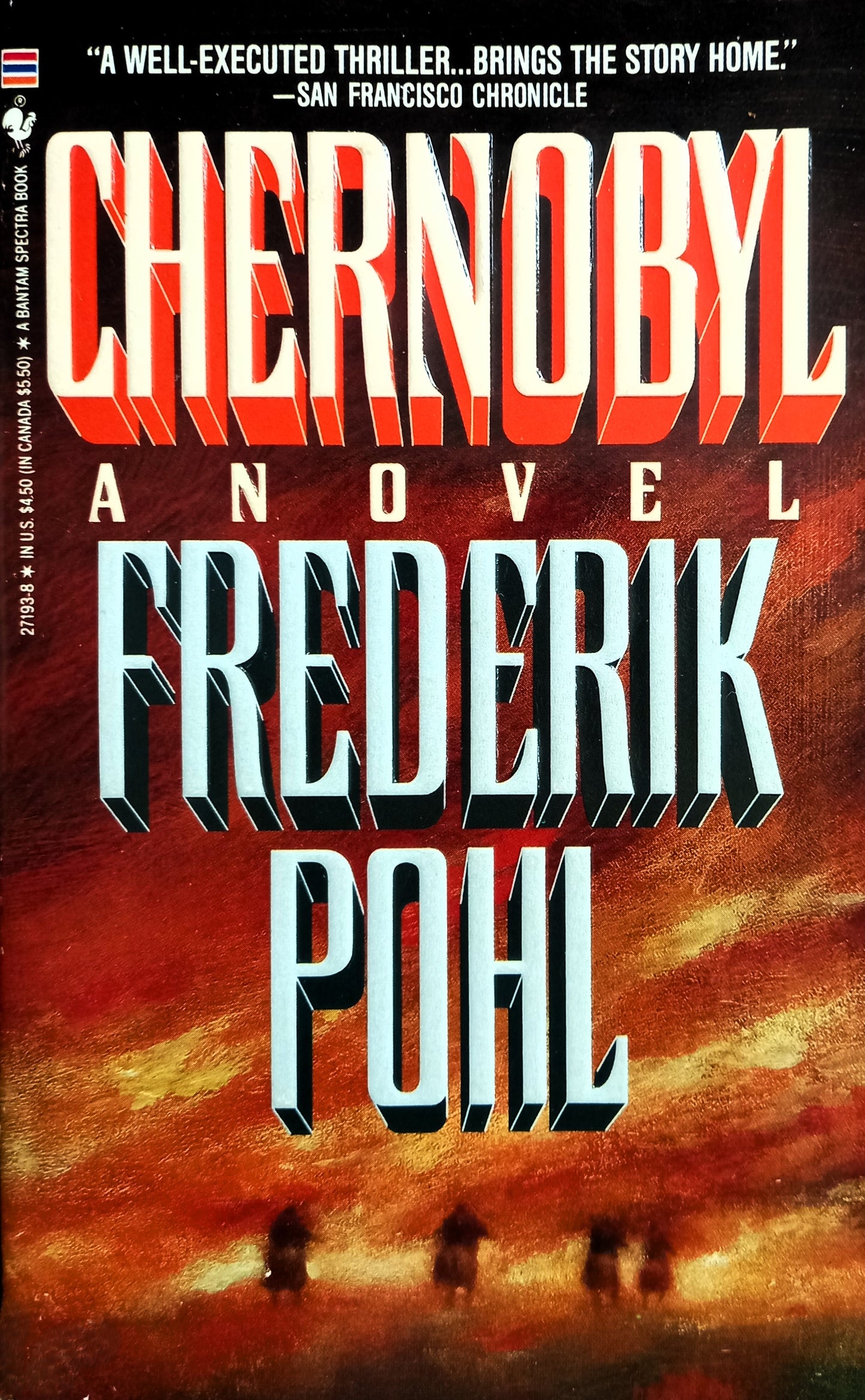 Book cover of 'Chernobyl: A Novel' by Frederik Pohl featuring a dramatic image of a nuclear explosion.