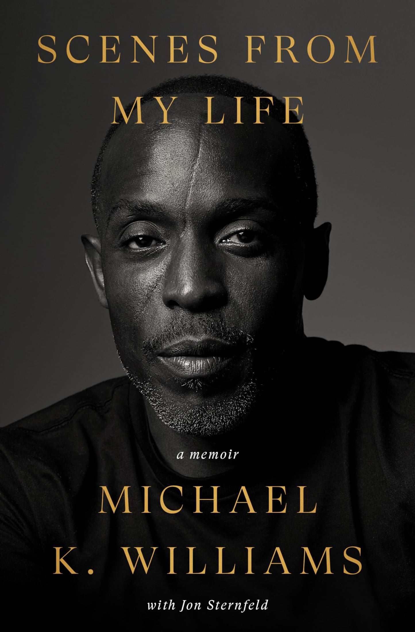 Book cover of 'Scenes from My Life' by Michael K. Williams with a black and white portrait of the author.