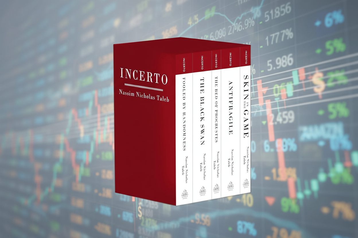 Image of the Book Boxed Set Bundle "The Incerto Collection: Fooled by Randomness, The Black Swan, The Bed of Procrustes, Antifragile, Skin in the Game" by Nassim Nicholas Taleb