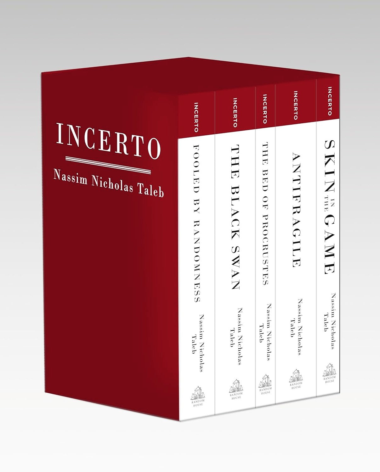 Image of the Book Boxed Set Bundle "The Incerto Collection: Fooled by Randomness, The Black Swan, The Bed of Procrustes, Antifragile, Skin in the Game" by Nassim Nicholas Taleb