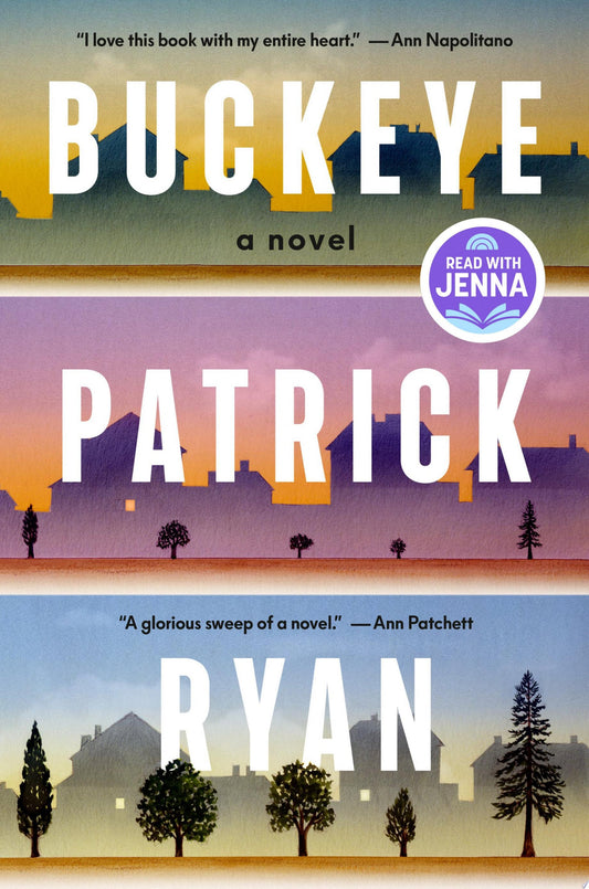 Book cover of 'Buckeye' by Patrick Ryan with a scenic illustration and promotional text.
